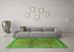 Machine Washable Persian Green Traditional Area Rugs in a Living Room,, wshtr1067grn