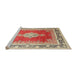 Sideview of Machine Washable Traditional Brown Rug, wshtr1068