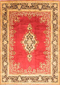 Medallion Orange Traditional Rug, tr1068org