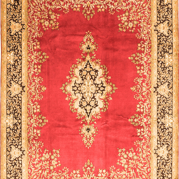 Medallion Orange Traditional Rug, tr1068org