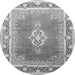 Square Medallion Gray Traditional Rug, tr1068gry