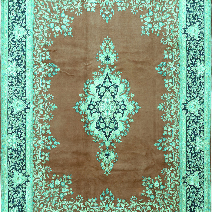 Medallion Turquoise Traditional Rug, tr1068turq