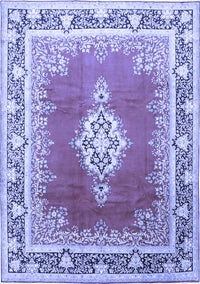 Medallion Blue Traditional Rug, tr1068blu