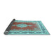 Sideview of Medallion Light Blue Traditional Rug, tr1068lblu