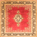 Serging Thickness of Medallion Orange Traditional Rug, tr1068org