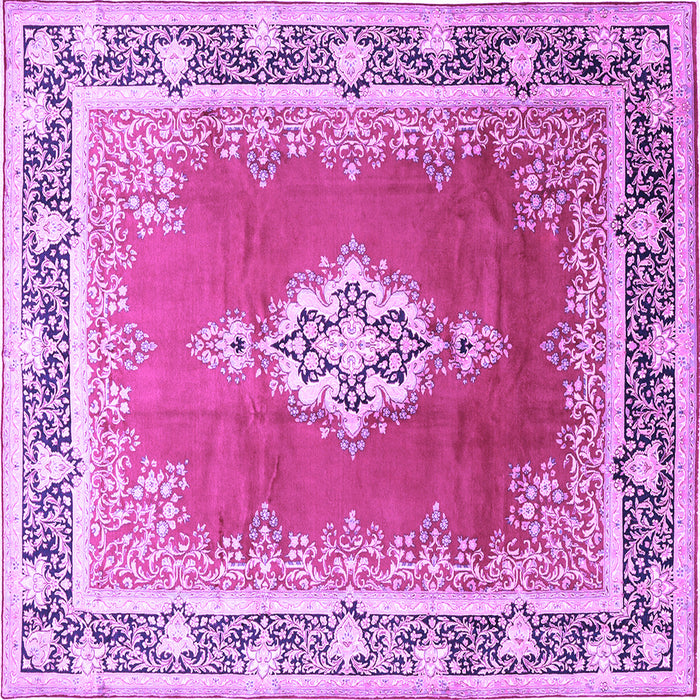 Square Medallion Purple Traditional Rug, tr1068pur