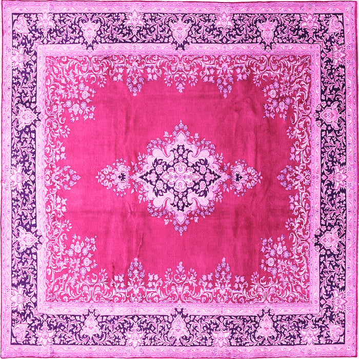 Square Medallion Pink Traditional Rug, tr1068pnk