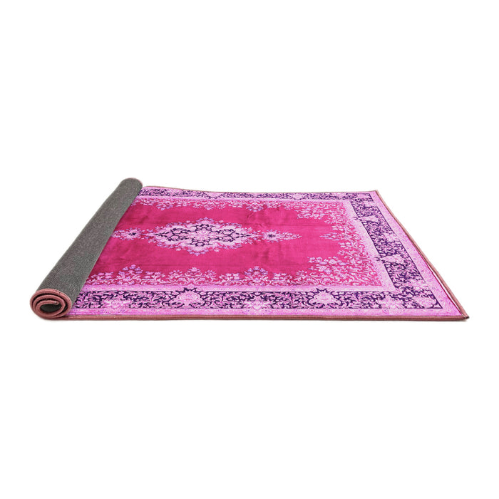 Sideview of Medallion Pink Traditional Rug, tr1068pnk