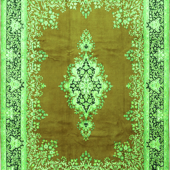 Medallion Green Traditional Rug, tr1068grn