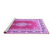 Sideview of Machine Washable Medallion Purple Traditional Area Rugs, wshtr1068pur