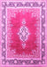 Machine Washable Medallion Pink Traditional Rug, wshtr1068pnk
