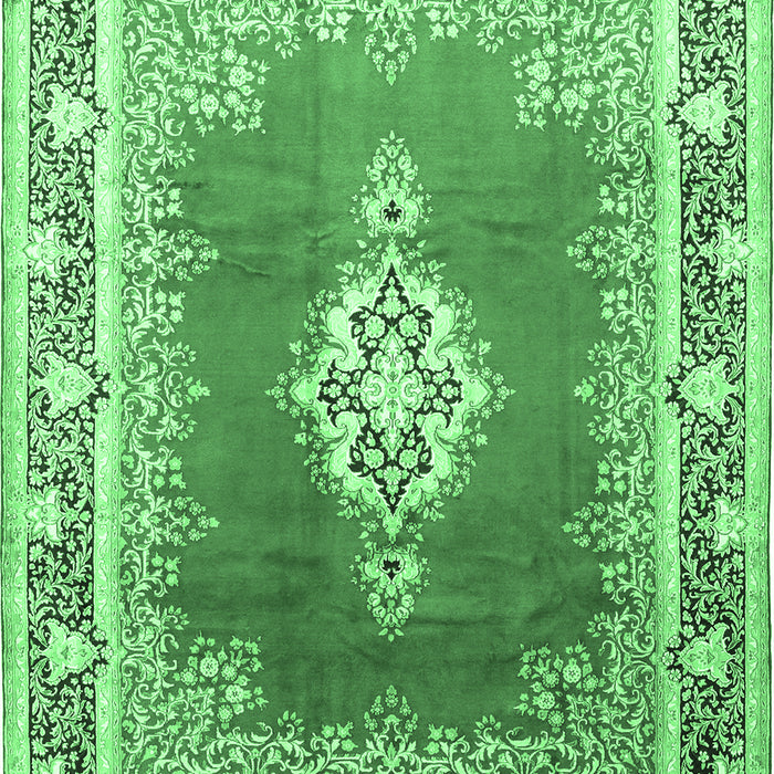 Medallion Emerald Green Traditional Rug, tr1068emgrn