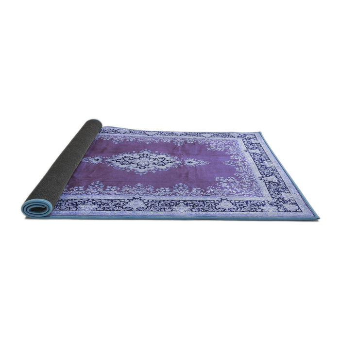 Sideview of Medallion Blue Traditional Rug, tr1068blu