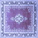 Square Medallion Blue Traditional Rug, tr1068blu
