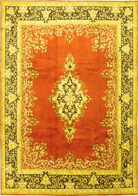 Medallion Yellow Traditional Rug, tr1068yw