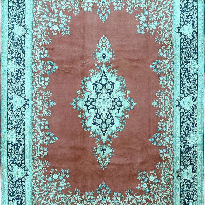 Medallion Light Blue Traditional Rug, tr1068lblu