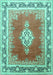 Machine Washable Medallion Turquoise Traditional Area Rugs, wshtr1068turq