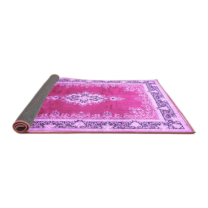 Sideview of Medallion Purple Traditional Rug, tr1068pur