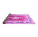 Sideview of Medallion Purple Traditional Rug, tr1068pur