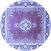 Round Medallion Blue Traditional Rug, tr1068blu