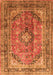 Medallion Orange Traditional Rug, tr1069org