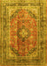 Medallion Yellow Traditional Rug, tr1069yw