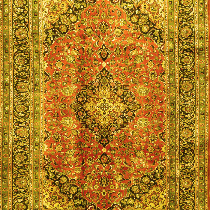 Medallion Yellow Traditional Rug, tr1069yw