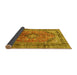 Sideview of Medallion Yellow Traditional Rug, tr1069yw