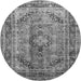 Square Medallion Gray Traditional Rug, tr1069gry