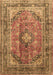 Medallion Brown Traditional Rug, tr1069brn