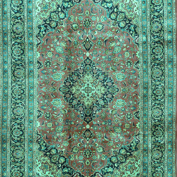Medallion Turquoise Traditional Rug, tr1069turq