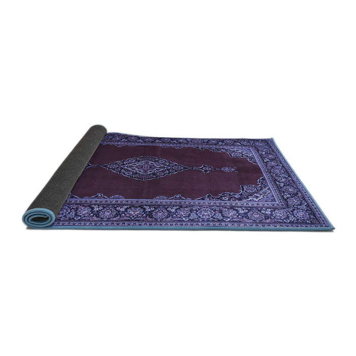 Sideview of Medallion Blue Traditional Rug, tr106blu