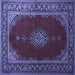 Square Medallion Blue Traditional Rug, tr106blu