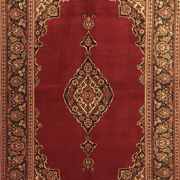 Machine Washable Medallion Brown Traditional Rug, wshtr106brn