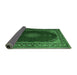 Sideview of Medallion Emerald Green Traditional Rug, tr106emgrn