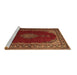 Sideview of Machine Washable Medallion Brown Traditional Rug, wshtr106brn