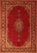 Serging Thickness of Machine Washable Medallion Orange Traditional Area Rugs, wshtr106org