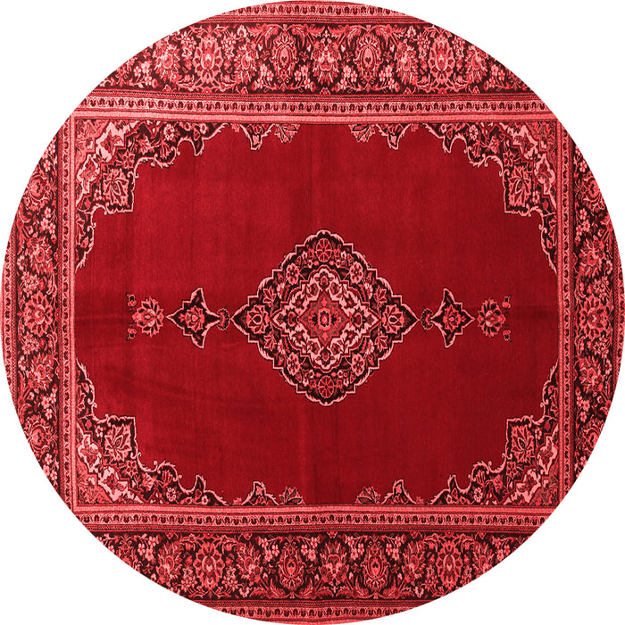 Machine Washable Medallion Red Traditional Rug, wshtr106red