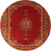 Square Medallion Orange Traditional Rug, tr106org