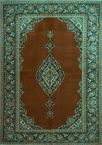 Medallion Turquoise Traditional Rug, tr106turq