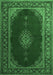 Machine Washable Medallion Emerald Green Traditional Area Rugs, wshtr106emgrn