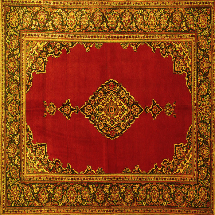 Square Medallion Yellow Traditional Rug, tr106yw
