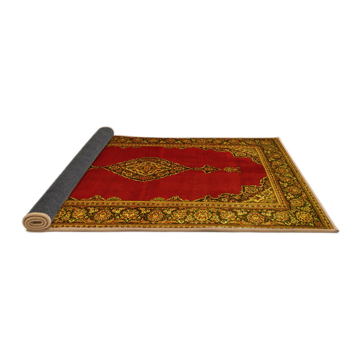 Sideview of Medallion Yellow Traditional Rug, tr106yw