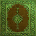 Serging Thickness of Medallion Green Traditional Rug, tr106grn