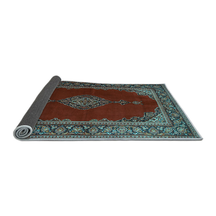 Sideview of Medallion Light Blue Traditional Rug, tr106lblu