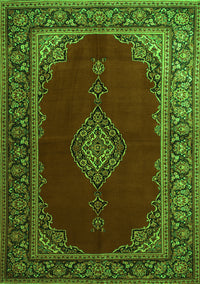 Medallion Green Traditional Rug, tr106grn