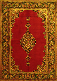 Medallion Yellow Traditional Rug, tr106yw