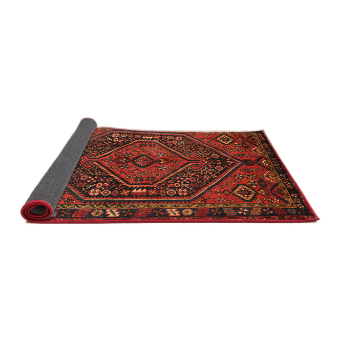Sideview of Traditional Dark Sienna Brown Persian Rug, tr107