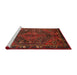 Sideview of Machine Washable Traditional Dark Sienna Brown Rug, wshtr107