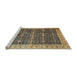 Sideview of Machine Washable Traditional Metallic Gold Rug, wshtr1070